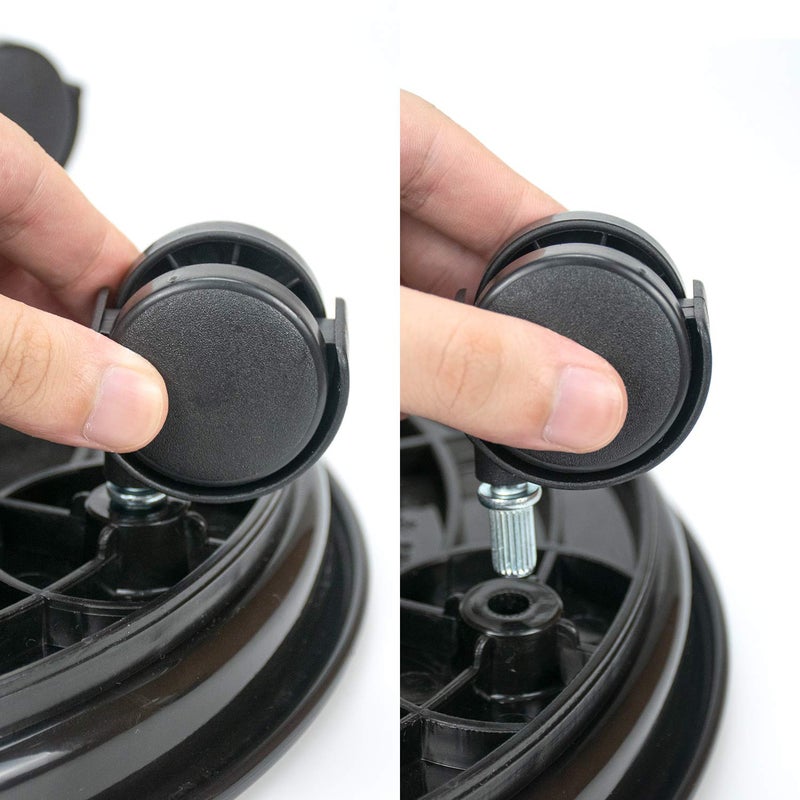 Fasmov 3 Pcs Plant Pallet Caddy Plant Stand Round Flower Pot Mover, Plant Pot Pallet Dolly Caster with Universal Wheels (Black) - Image 4